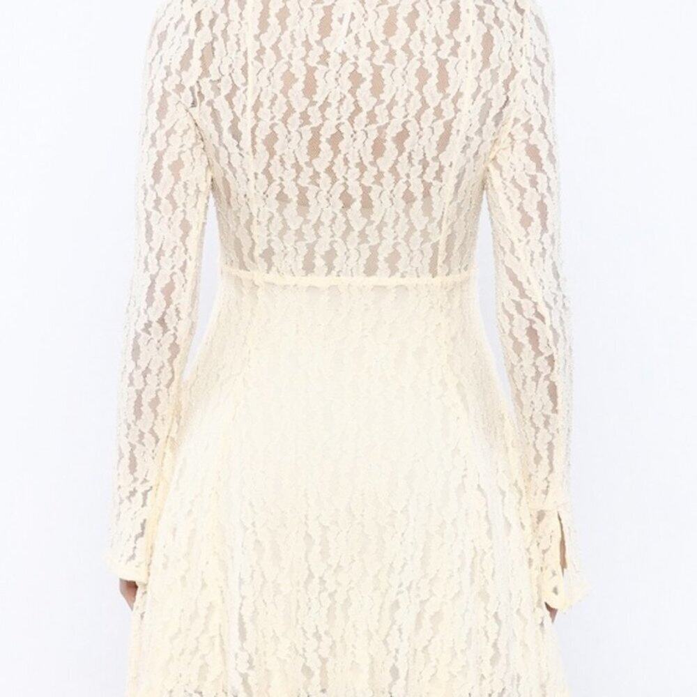 Free People Lace Keyhole Long Sleeve Dress